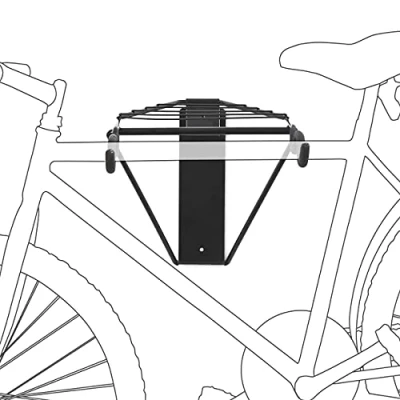 Bild av Relaxdays väggmonterad cykelhållare, 2 cyklar, stöder upp till 50 kg, cykelställ för inomhusförvaring, 32 x 30 52 cm, svart