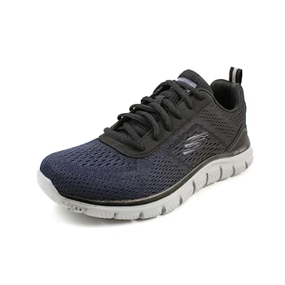 Bild av Skechers Herr Track Ripkent träningsskor, Marinblå nät svart trim, 39.5 EU