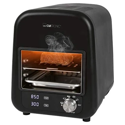 Bild av Clatronic elektrisk kopp/bäefgrill/elektrisk övre värmegrill/campinggrill/beefmaker EBG 3760; keramisk infraröd brännare med hög temperatur max. 850 grader; LED display; sensortouch; 1 600 watt; svart