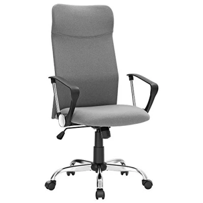 Bild av SONGMICS Kontorsstol, ergonomisk stol för mötesrum, svängbar sits, vadderad justerbar i höjd och lutning, lastkapacitet 120 kg, grå OBN034G01