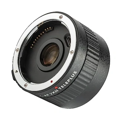 Bild av C AF 2XII Teleplus Auto Focus 2X telefonomvandlare förlängare konverterare för Canon EF montering super telefoto lins 135 mm f/2 L, 70 200 mm, 10 100 400 och DSLR kamera 5DII 80D 760D 7D, svart