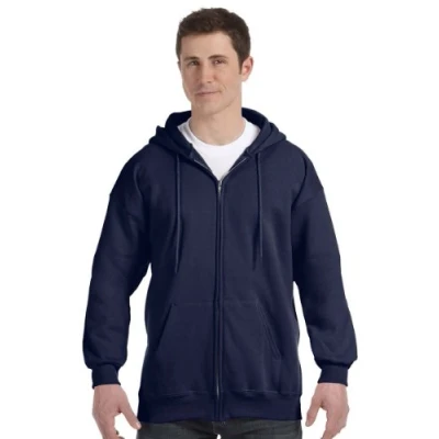 Bild av Hanes Ultimate Cotton® huvtröja i fleece för vuxna, Djup marinblå, L