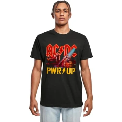 Bild av Merchcode ACDC Pwrup Stage Lights Tshirt med print, Storlek: XL, Black