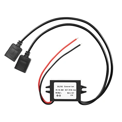 Bild av 12 V till 5 USB omvandlare DC Buck Module 36 48 konvertera dubbel hona 10 55 3 A 15 W adapter regulator bil strömomvandlare