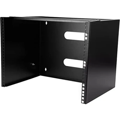 Bild av StarTech.com 8U Väggmonterat lapppanelfäste 13,7 tum djup 19 patchpanelställ för grunt nätverksutrustning 36 kg kapacitet (WALLMOUNT8)