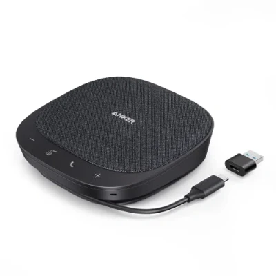Bild av Anker PowerConf S330 USB högtalare, konferenshögtalare för hemmakontor, smart röstfilter, Plug &amp; Play, 4 mikrofoner 360 rumstäckning, tydlig ljudprofil
