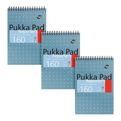 Bild av Pukka Pad NM001 Anteckningsblock med Linjerade Sidor, Blå/vit, A5, 160 3 st