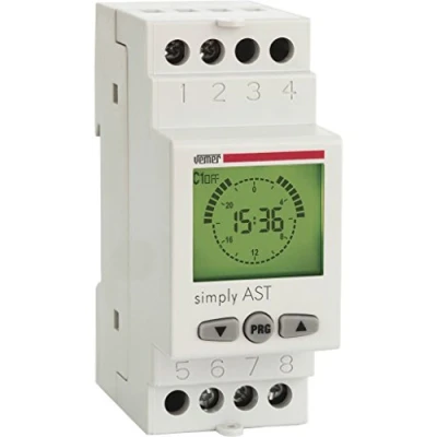 Bild av VEMER VE707600 SIMPLY AST Digital Astro timer, astronomisk montering på hattskena, vit