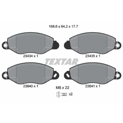 Bild av TEXTAR 2343401 Jeu de plaquettes frein avec indicateur d&#039;usure vis d&#039;étrier FORD: Transit Mk5 Van