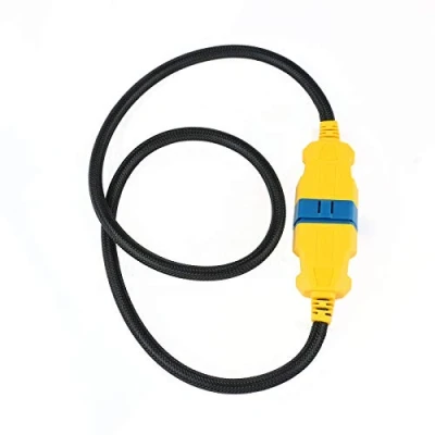 Bild av OURANTOOLS OBD 2 förlängningskabel adapter kompatibel förlängare diagnostisk kontakt med nylonmaterial för fordon diagnostikenhet (16 stift 1 m hane till hona)