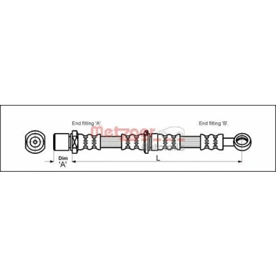 Bild av METZGER 4110200 Flexible De Frein 503 M10 x 1 SUBARU: Impreza I Berline, II Berline