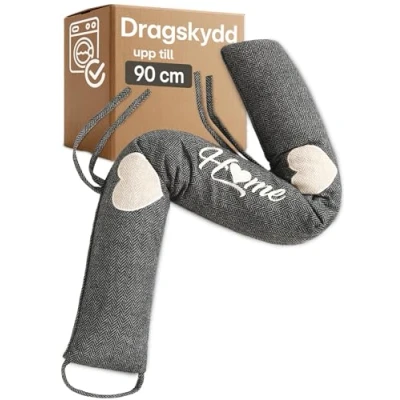 Bild av Dragskydd 90cm Tvättbart Energibesparande Extra tungt För dörrar och fönster Grå
