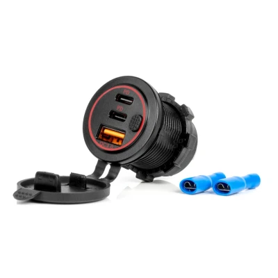 Bild av AMiO 04227 Mobilladdare till bil Quick Charge 3.0 2 med fuktskydd