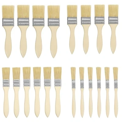 Bild av Kurtzy 20 Pack Chip Målarborstar (20 Pack) 5,08, 3,81, 2,54 och 1,27 cm Storlekar Professionell Målarborste Uppsättning med Trähandtag för Färg, Fläckning, Lackering, Lim Hem DIY