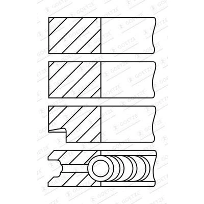 Bild av GOETZE ENGINE 08 527608 00 Jeu De Segments Pistons 68 0,6 FIAT: 500 Break, Berline