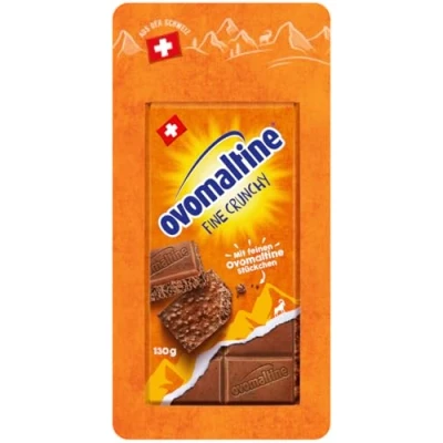 Bild av Ovomaltine Crunchy Choklad Original schweizisk helmjölk chokladtavla med krispiga ovomaltinbitar av finaste kakao, hållbar och spill certifierad (1 x 100 g)