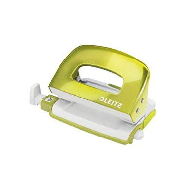 Bild av Leitz WOW Mini Hålslag, 10 ark, styrskena med formatmarkeringar, metall, grön metallic, 50601064