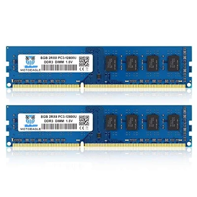 Bild av 16 GB kit DDR3 1600 UDIMM 8 GBx2 PC3 12800 1,5 V CL11 2Rx8 12800U 240 stifts MHz icke ECC Dual Rank Desktop arbetsminne