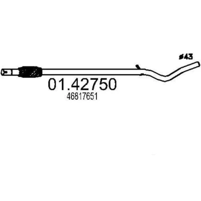 Bild av MTS 01.42750 Tuyau d&#039;échappement 2140 avant pour silencieux au milieu FIAT: Panda II 5 portes oscaro, mister auto, yakarouler