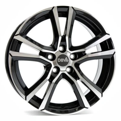 Bild av DBV 5Trou 19Pouce 112mm Jante alu Andorra mattschwarz Front poliert 36375