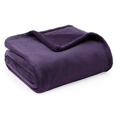 Bild av Sängflanell sofffilt 130x150cm Extra mjuk 100% mikrofiber Vändbar 90 sängfilt Andningsfärgad filt lila