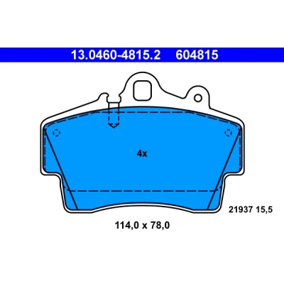 Bild av ATE 13.0460 4815.2 Jeu de plaquettes frein préparé pour indicateur d&#039;usure, contact signal d&#039;usure exclu PORSCHE: Cayman, Boxster
