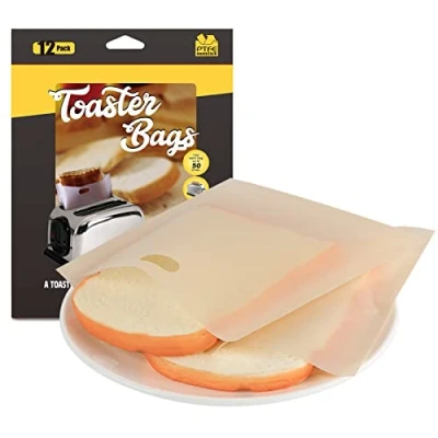 Bild av Anstore återanvändbara brödrostpåsar, non stick smörgåspåsar värmebeständiga toastie påsar över 600 använder rostiga toastabags fickor perfekta för smörgås pizza panini bröd mellanmål, 12 st