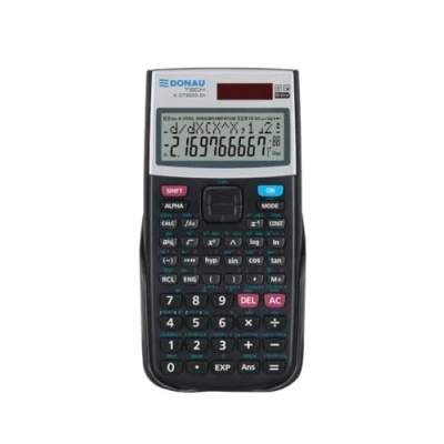 Bild av DONAU TECH Teknisk/vetenskaplig/miniräknare, sol och batteri/401 funktioner/svart/räknare skyddsfodral/skolkalkylator/skjutfodral/16,4 x 8,4 1,9 cm