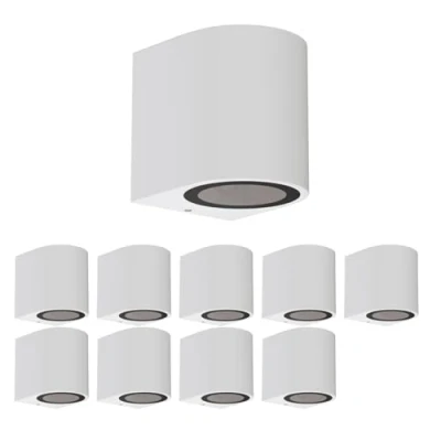 Bild av ledscom.de 10 st. vägglampa ALSE för utomhusbruk, IP54, downlight, vit matt, rund, 1x GU10 max. 35W