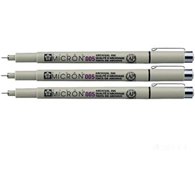 Bild av Sakura Pigma Micron Pigment Fineliners XSDK0050,05 mm svart [3 pack]
