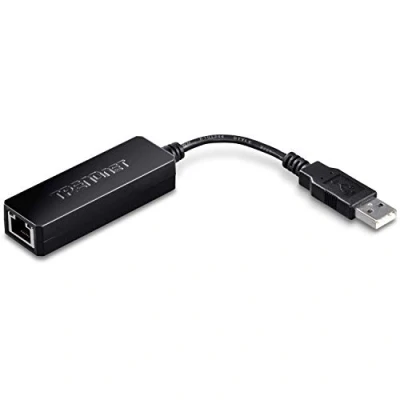 Bild av TRENDnet USB 2.0 till 10/100 Fast Ethernet LAN trådbunden nätverksadapter för MacBook, Chromebook, Windows 8.1 och tidigare, Linux specifika Android surfplattor, ASIX AX8872A chipset, TU2 ET100