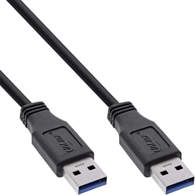Bild av InLine 35203 USB 3.0 kabel, A till A, svart, 0,3 m
