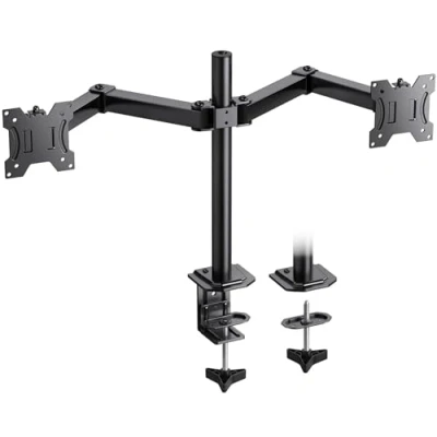 Bild av HUANUO Dual Monitor Stand för 13 27 tums skärmar, Arm med 2 Installationsalternativ, Montage passform 75 100 VESA fäste