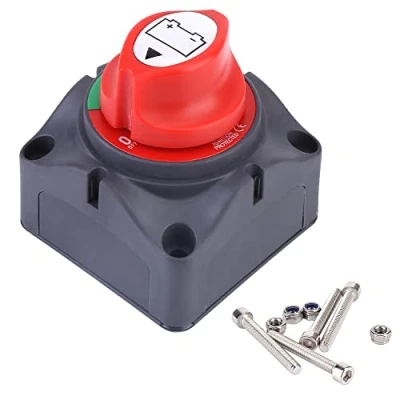 Bild av Batteribrytare, 12 V, batteriseparator, huvudbrytare, 300 A, på/av strömbrytare för motorcykel, bil, lastbil, båt, jakt och husvagn