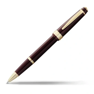 Bild av Cross Bailey Light Rollerball (linjebredd F, skrivfärg: svart, inkl. presentförpackning) röd lack med guldfärgade beslag