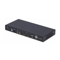 Bild av StarTech.com 2 Port Dual Monitor DP KVM Switch w/Video Matrix, 4K 60Hz Omkopplare för tangentbord/video/mus/ljud/USB x KVM/ljud/USB 1 lokal användare skrivbordsmodell TAA kompatibel