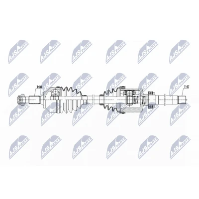 Bild av NTY NPW PE 103 Arbre de transmission Essieu avant droit 981 A6 Boîte automatique