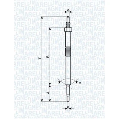 Bild av MAGNETI MARELLI 062900082304 Bougie de préchauffage 11V 10A M10X1,25 HONDA: CR V 2, 4, CIVIC 8 Hatchback