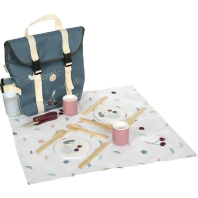 Bild av Small Foot Backpack with Wooden Picnic Tasty Playset 14pcs.