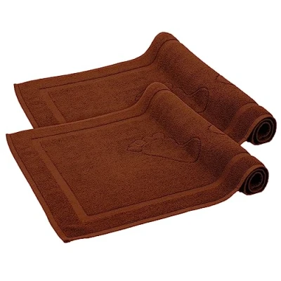 Bild av Komfortec Badrumsmatta set 2 delar, frotté duschmatta, tvättbar duschmatta och badmatta, 800 g/m² 100% bomull, absorberande snabbtorkande, 50 x 80 cm, chokladbrun