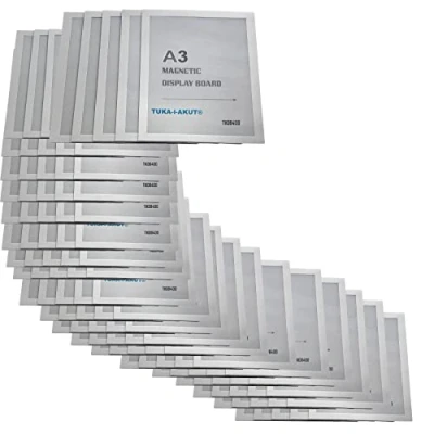 Bild av TUKA i AKUT 100 x A3 magnetisk displayram, teckenlim, silverinfattningsramficka stängning, Psilver affisch, påse med färger silver TKD8400
