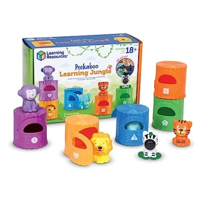 Bild av Learning Resources Peekaboo Jungle för små barn, 10 delar, från 18 månader, inlärningsleksaker, babyleksaker, pusselbitar, finmotorik