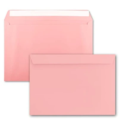 Bild av 10 x stora XXL kuvert DIN C4 i rosa 22,9 32,4 cm självhäftande lim utan fönster transportväska lämplig för A4