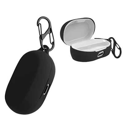 Bild av kwmobile fodral kompatibelt med Jabra Elite 7 Pro/Elite Active silikonskyddshållare för öronsnäckor svart