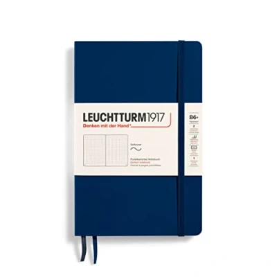 Bild av LEUCHTTURM1917 358318 anteckningsbok pocketbok (B6+), mjukt omslag, 123 numrerade sidor, prickad, marinblå