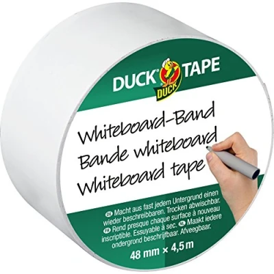 Bild av DUCK 105 01 tejp Whiteboard skrivbar för ordning, planering, märkning och organisering 48 mm x 4,5 m