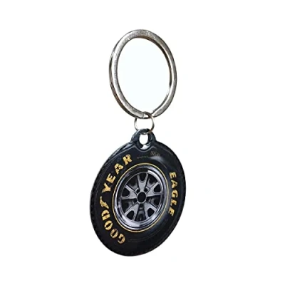 Bild av Nostalgic Art Nyckelring i retrostil, Ø 4 cm, Goodyear Wheel Presentidé för motorälskare, Official License Product (OLP), av metall, vintagedesign