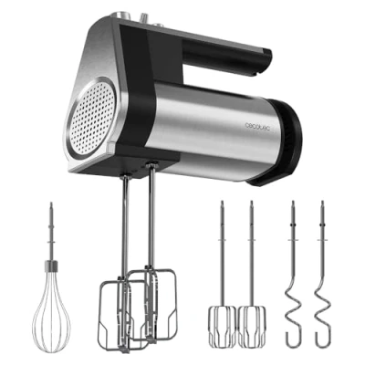 Bild av Cecotec Ballongvisp Powertwist 500 Full Steel. W, 5 Hastigheter Plus Turbofunktion, 3 Tillbehör: Ballongstav, Mixerstavar Och Knådkrokar, Ergonomisk Design