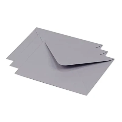 Bild av Clairefontaine 60132C förpackning med 20 kuvert pollen 12,5 x 13,8 cm, 120 g, fodrad, perfekt för inbjudningar och korrespondens, premium slätt papper, koalagrå, 1