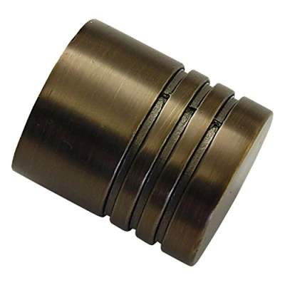 Bild av GARDINIA ändknoppar för gardinstänger, 2 x Zylinder ändknoppar, Chicago serien, Metall, Brons, Diameter 20 mm